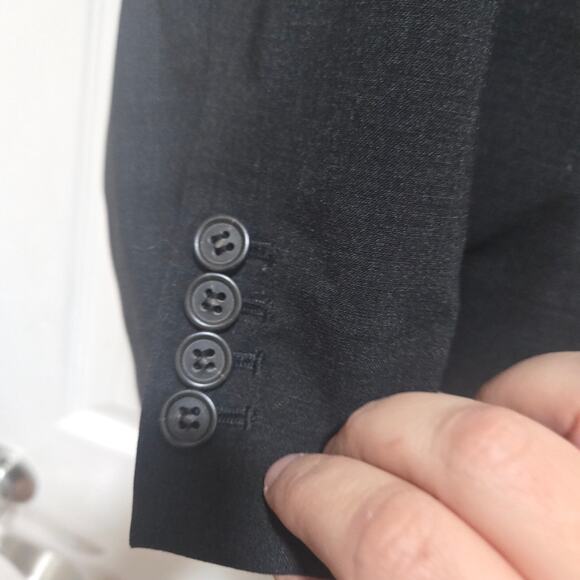 Tailored Wool Blazer Charcoal Gray Size 2 - Picture 11 of 11